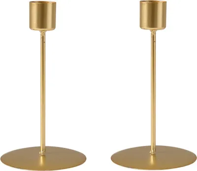 Produktbild von Kerzenhalter Stabkerzen Gold 2er Set Vintage Modern Deko für Hochzeit