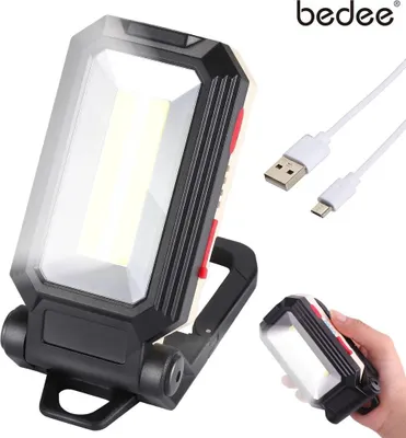 Produktbild von LED-Arbeitsleuchte, wiederaufladbar, Inspektionslichter mit Magnetfuß und Haken, tragbare COB-Werkstatttlampe, Arbeitsleuchte für Autoreparatur, Camping, Notfälle