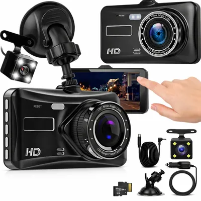 Zdjęcie produktu dla Kamera Samochodowa Wideorejestrator Jazdy Przód Tył Kamera Cofania Full Hd