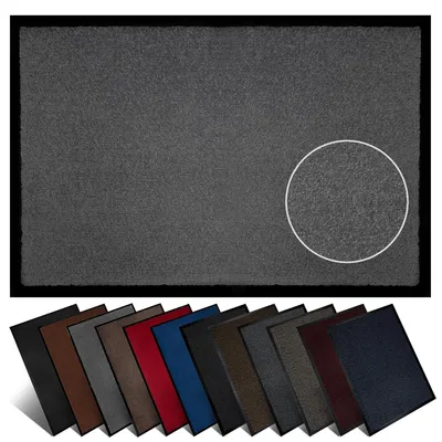Produktbild von Furni24 Schmutzfangmatte Fußmatte 60 x 90 cm Grau – Rutschfeste & Waschbare Türmatte für Innen & Außen