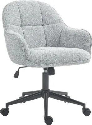 Image de Fauteuil chaise de bureau dossier assise capitonnšŠe hauteur ršŠglable pivotant 360¡ã pišštement noir revšºtement tissu gris