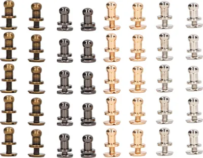 Image de Premium 40 St��ck de vis Chicago 7 X 5 Mm Rivets en laiton pour��l'artisanat du cuir, fermeture, g��re, sac, chaussures, DIY