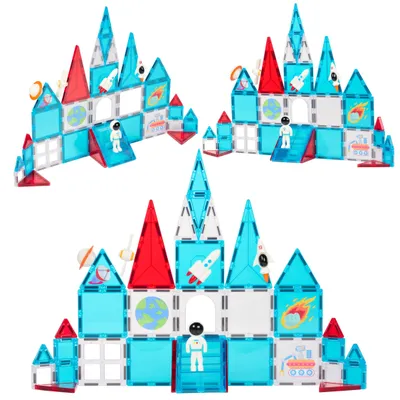 Produktbild von Fits4Kids Magnetische Bausteine – 39 Teile - Kreatives Spielzeug für Kinder – Perfekt für Bildung und Spaß – Magnetic tiles - MINT (STEM)