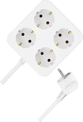 Produktbild von REV Powerquad Steckdosenleiste – Mehrfachsteckdose – 4-fach – 1,4 m – 3500 W – Weiß