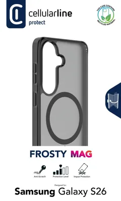 Zdjęcie produktu dla Cellularline FROSTY MAG, Futerał, Samsung, Galaxy S26, 16 cm (6.3"), Czarny