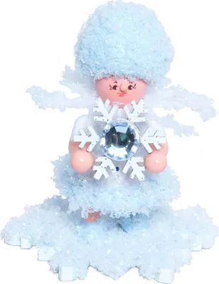 Produktbild von Schneeflöckchen mit Schneekristall (5cm) von Drechslerei Kuhnert