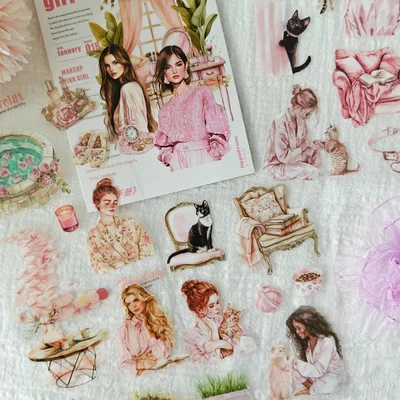 Produktbild von Scrapbook Sticker-Set - 20 Blätter mit ästhetischen Motiven - für Journaling, Fotoalben und Kalendergestaltung
