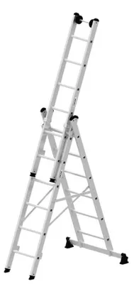 Produktbild von Günzburger Mehrzweckleiter 3tlg. Alu 3x6 Sprossen Arbeits-Höhe 5200mm - 33306