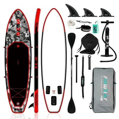 Obrázok produktu pre Supboard – paddleboard – doska na paddleboarding – nafukovacia doska – s možnosťou sedenia – vrátane batohu – pádlom – ručná pumpa