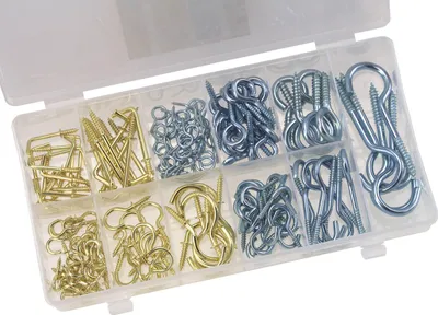 Produktbild von Work-it Schraubösen und Schraubhaken Sortiment 214 tlg silber und messing farben