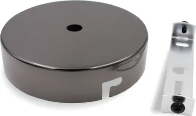 Produktbild von Metall Baldachin Standard mit Bajonett | Ø 100 mm | Höhe 25 mm | Schwarz verchromt