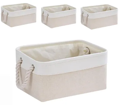 Productafbeelding van Opbergbox - Versterkte opbergmand met handgrepen (M, set van 4)
