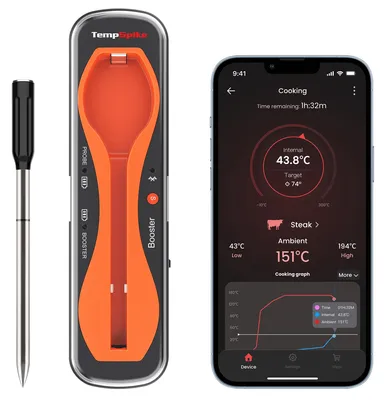 Bluetooth-Fleischthermometer, kabellos, 150 m, Edelstahlsonde