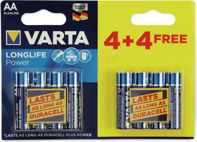 Produktbild von Varta Mignon-Batterie, Alkaline, 8 Stück, LONGLIFE Power 4906