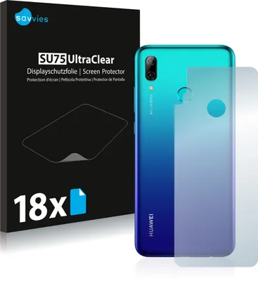 Produktbild von 18x Savvies Schutzfolie für Huawei P smart 2019 (Rückseite) Folie Klar