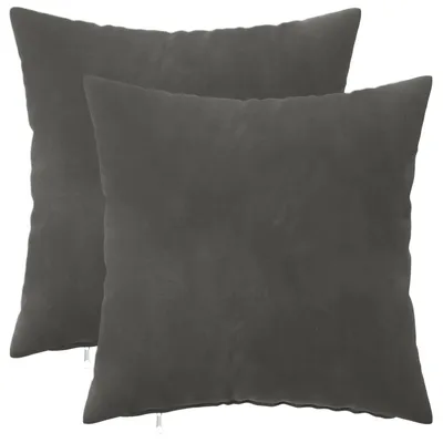 Obrázok produktu pre vidaXL Vankúšový poťah, 2 ks, HEERLEN, tmavosivá farba, 45 x 45 cm, zamat