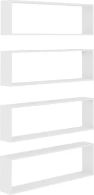 Immagine prodotto di vidaXL vidaXL - Mensola da parete - cubo - 4 - st - 100x15x30 - cm - fatta a mano - legno - bianco