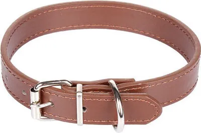 Image de Collier laisse pour chien marron taille L