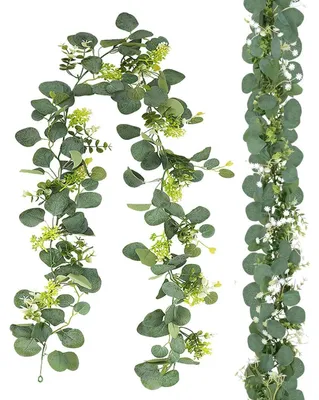 Immagine prodotto di Ghirlanda artificiale di eucalipto, verde, 180 cm, con foglie di salice