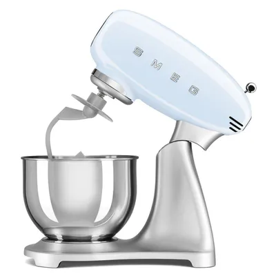 Produktbild von SMEG Küchenmaschine, Knetmaschine Rührmaschine mit Knethaken, Edelstahl Schüssel, 6 Stufen Bedienfreundlich Mischen Schlagen Kneten ( Blau )