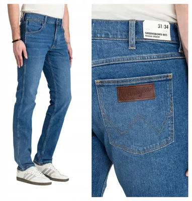 Immagine prodotto di WRANGLER | Jeans da uomo Greensboro Oakwood Blue, vestibilità regolare, taglia 42, lunghezza 34