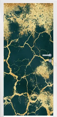 Produktbild von MuchoWow® Türtapete Selbstklebende Türfolie Gold - Grün - Marmor 90x235 cm Türposter Türaufkleber Klebefolie Türklebefolie - XXL-Plakaten - Foster für Türen - Aufkleber