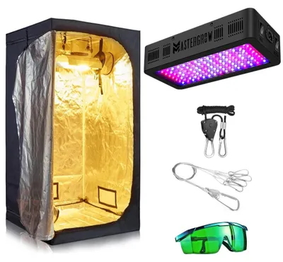 Obrázok produktu pre Kompletná sada pre pestovanie v grow boxe – štartovacia sada s LED rastovou lampou – pre indoor pestovanie – variant B – 240 x 120 x 200 cm