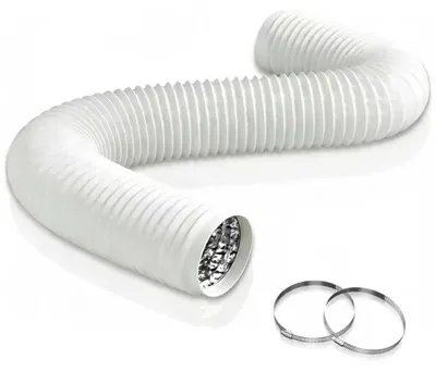 Obrázok produktu pre PVC odťahovací hadica – vetrací hadica – priemer 150 mm – dĺžka 300 cm – s oceľovým výstuhou – 2 oceľové svorky