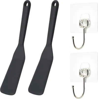 Produktbild von Schwarze Frittierwender - Hitzebeständig - Set von 2 - Silikon