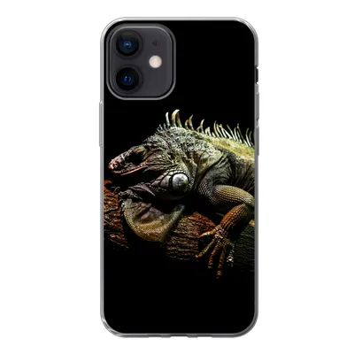Produktbild von MuchoWow® Handyhülle Schutzhülle Hülle für iPhone 12 Tier - Zweig - Schwarz Silikon Softcase Handy Hülle - Schutzhülle