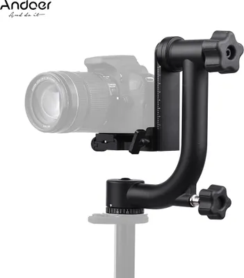 Zdjęcie produktu dla Wytrzymała metalowa głowica gimbalowa Andoer z płytką szybkiego zwalniania ze stopu aluminium w standardzie Arca-Swiss, wytrzymuje obciążenie 30 lb/13,6 kg dla kamer DSLR do obserwacji ptaków