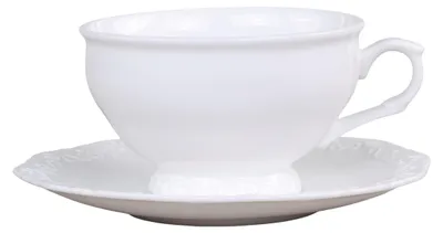 Produktbild von Chic Antique Teetasse PROVENCE mit Untertasse Porzellan Geschirr Weiß 350 ml