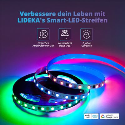 B.K.Licht I Wifi RGBIC LED Strip 10 m I App Steuerung I