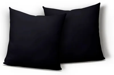 Produktbild von 2er Set Mikrofaser Kissenbezug Kissenhülle Kopfkissen Hülle Uni , Größe:80 x 80 cm, Farbe:Schwarz
