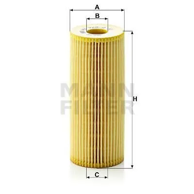 A diagram of an oil filter with dimensions labeled.