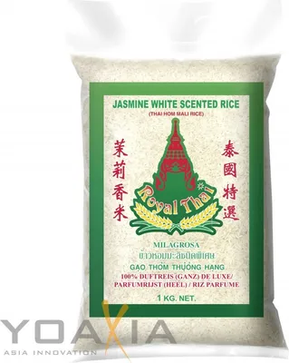 Produktbild von 5er Pack ROYAL THAI Langkorn Duftreis (ganz) DE LUXE (5x 1kg) | Jasmin White Scented Rice