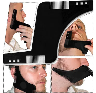 Bart Schablone Bartpflege Rasur Rasier Schablone Rasierer Kamm Herren Hals – Produktansicht