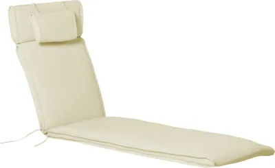 Produktbild von Liegenauflage Liegenpolster Gartenliege mit Kopfkissen abnehmbar Bezug Cremeweiß 198 x 53 x 5 cm NUR Kissen