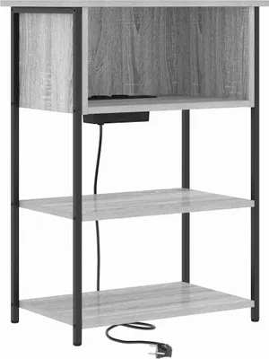 Image de vidaXL Table de chevet Sonoma grise 55 x 31 x 76 cm en aggloméré