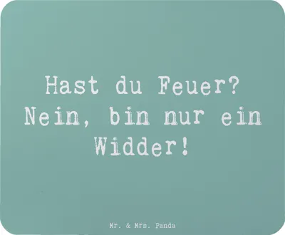 Produktbild von Mr. & Mrs. Panda Mauspad Spruch Widder Feuer - Meeresbrise - Geschenk, pc mausunterlage, Lebensfreude, Leidenschaft, Tierkreiszeichen, laptop mousepad, Feuerzeichen