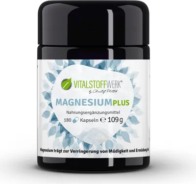 Produktbild von Vitalstoffwerk Magnesium Plus, 180 Kapseln