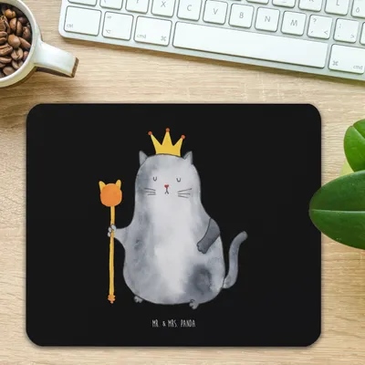 Produktbild von Mr. & Mrs. Panda Mousepad Katze König - Schwarz - Geschenk, Cats, computer, Haustier, Wohnung, pc, Mouse Pad, Mauspad, Cat, Königlich, laptop