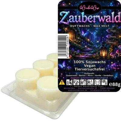 Produktbild von WonderWax Duftwachs Wax Melts für Duftlampe, 6 Kreise Duftmelt Wachsmelt Sojawachs Duftwachs Würfel für Raumdüfte, Wachs Duftöl Winter Indoor Schmelzen für Aromalampe Zauberwald