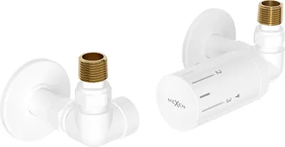 Produktbild von Mexen G05 Axial Thermostat-Set mit Abdeckung R, weiß - W903-958-904-20