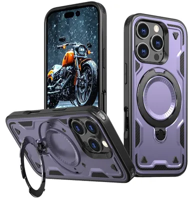 Produktbild von iPhone 16 Pro Hülle - Coverup Armor Back Cover met MagSafe Compatible Kickstand - Violett