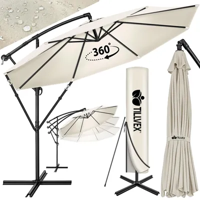 Productafbeelding van Zweefparasol - Parasolvoet - Zwengel - Met hoes - 300 cm