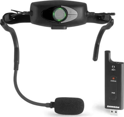 Produktbild von Samson AirLine XD Drahtloses Mikrofonsystem für Fitness, wasser-/schweißresistent, QE Kondensator-Headset, 2.4GHz, 30m Reichweite, 6h Akku
