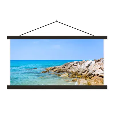 Produktbild von MuchoWow® Textilposter Strand - Meer - Tropisch - Sommer 150x75 cm mit schwarzem Rahmen - Posterleiste