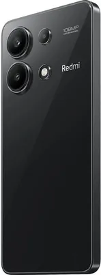 A close-up, angled view of the back of a black smartphone.
