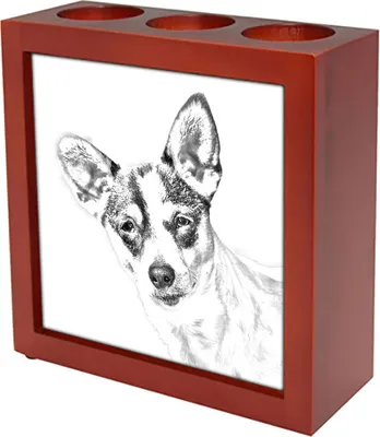 Produktbild von Rat Terrier - Stifthalter mit Hund, Schreibtischorganizer mit Aufdruck, personalisierte Schreibtischdekoration der Marke Art-Dog